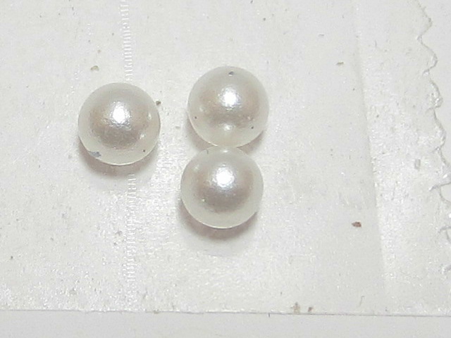 50pcs. 3mm PEARL WHITE ROUND NO HOLE European Crystal Pearl
